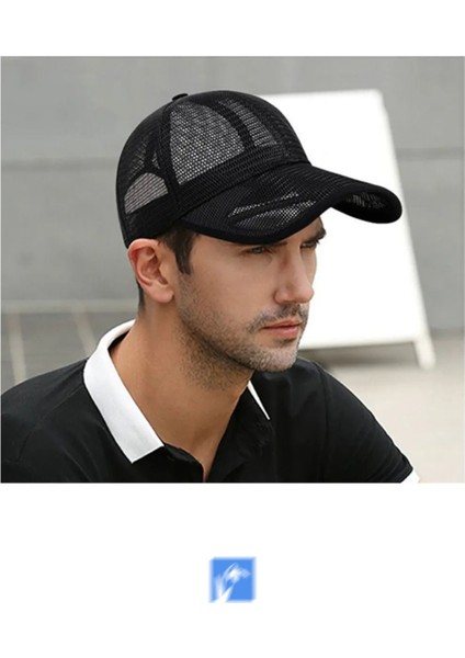 Ajurlu Siyah Beyzbol File Şapka Kadın ve Erkekler Için