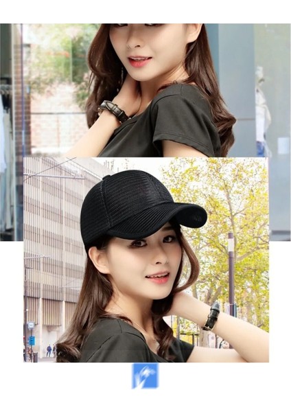 Ajurlu Siyah Beyzbol File Şapka Kadın ve Erkekler Için fırsatları