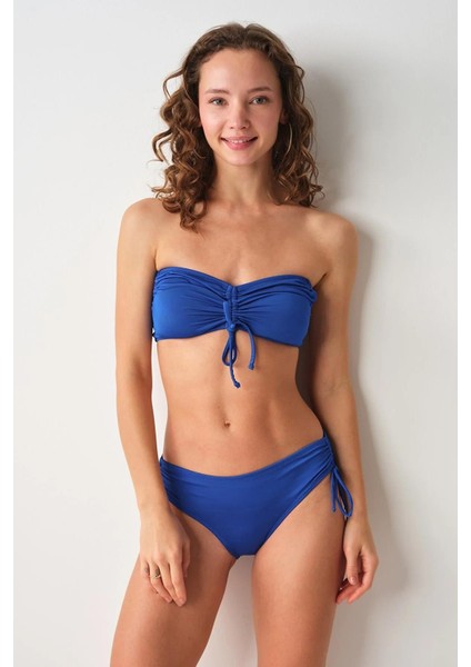 Freez Sürgülü Bustier Tek Üst Saks 239110