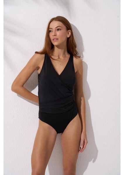 Kalın Askılı Kruvaze Mayo Siyah 241127 fiyatları