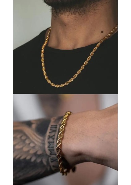 Unisex Burgu Halat Kolye ve Bileklik Set