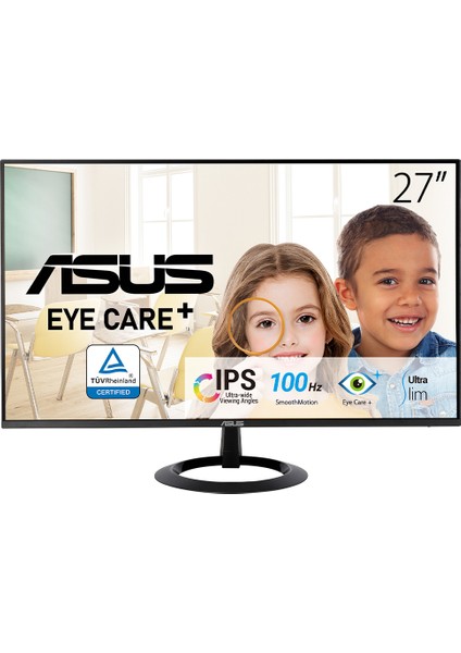 ASUS VZ27EHF   27 IPS FREESYNC 1920x1080 1MS 100HZ HDMI VESA 3YIL EYECARE, FLICKER-FREE,CERCEVESIZ,DUSUK MAVI ISIK Monitör