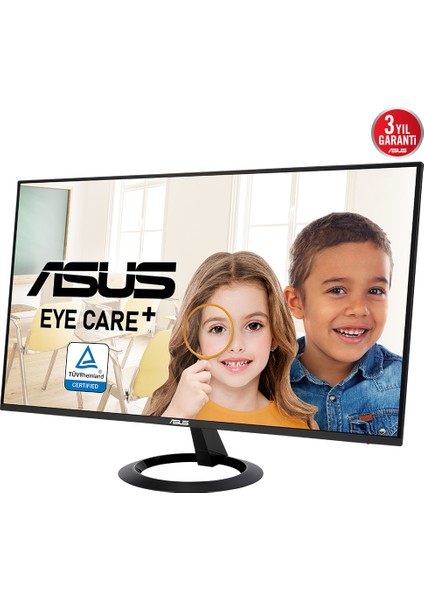 ASUS VZ27EHF   27 IPS FREESYNC 1920x1080 1MS 100HZ HDMI VESA 3YIL EYECARE, FLICKER-FREE,CERCEVESIZ,DUSUK MAVI ISIK Monitör