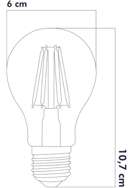 LED Rustik Ampul E27 6W 3000K Gün Işığı 5'li Erd-95