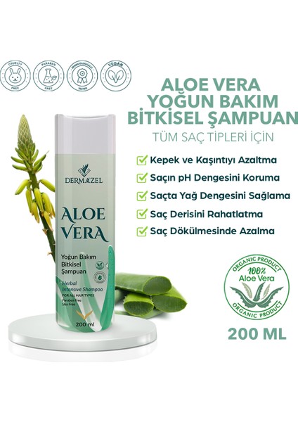 Organik Dökülme Karşıtı Saç Bakım Seti Aloe Vera Şampuan 200ml, Aloe Vera Yoğun Bakım Saç Kremi 200 Ml+ Saç Masaj Tarağı modelleri