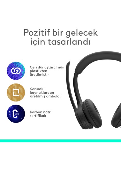 Zone 300 Gürültü Önleyici Mikrofonlu Kablosuz Bluetooth Kulaklık - Siyah