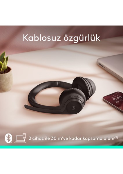 Zone 300 Gürültü Önleyici Mikrofonlu Kablosuz Bluetooth Kulaklık - Siyah