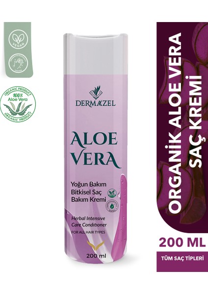 Organik Dökülme Karşıtı Saç Bakım Seti Aloe Vera Şampuan 200ml, Aloe Vera Yoğun Bakım Saç Kremi 200 Ml+ Saç Masaj Tarağı fırsatları