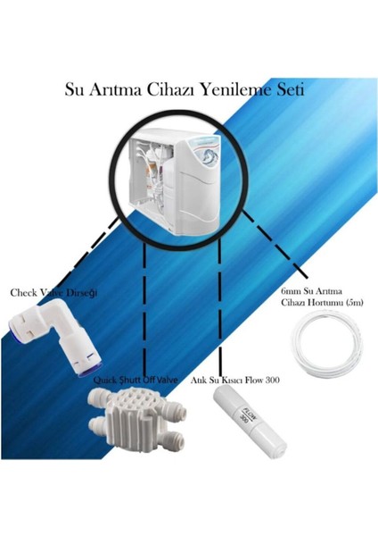 Su Arıtma Cihazı Yenileme ve Bakım Kiti Shut Off - Flow - Valfe