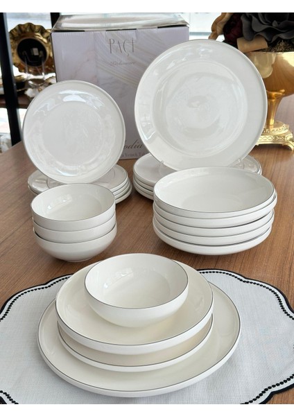 Yemek Takımı 24 Parça 6 Kişilik Clodia Gümüş