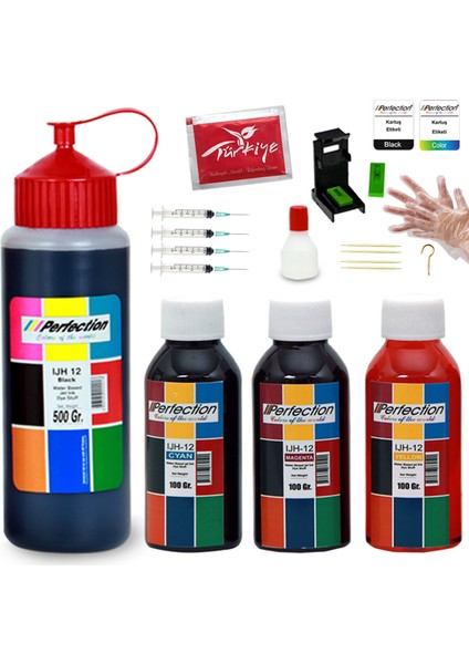 Hp 652 Siyah ve Renkli̇ Kartuş Uyumlu Dolum Takımı 500 ml + 3 x 100 ml