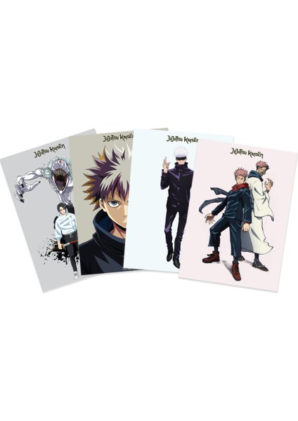 Anime Serisi Jujutsu Kaisen Poster Kart 4'lü Set