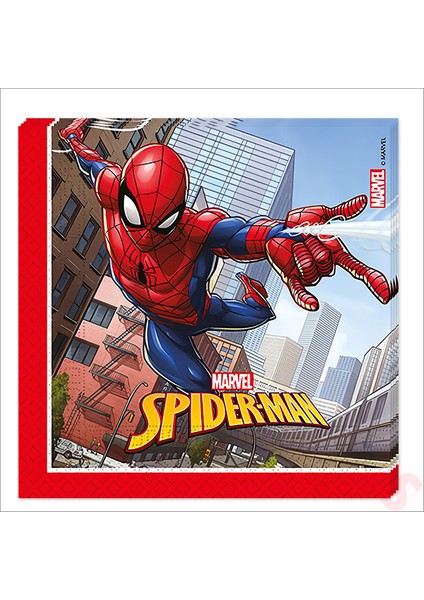Spiderman Crime Fighter Peçete, 33CM x 33CM - 20 Adet