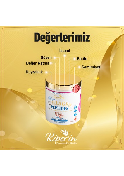 Kiperin Collagen %100 Saf ve Doğal Yüksek Biyoaktif ve Biyoyararlı Çift Hidrolize Edilmiş Toz Peptitleri İçeren Diyet Takviyesi Kolajen (500gr) - 50 Günlük