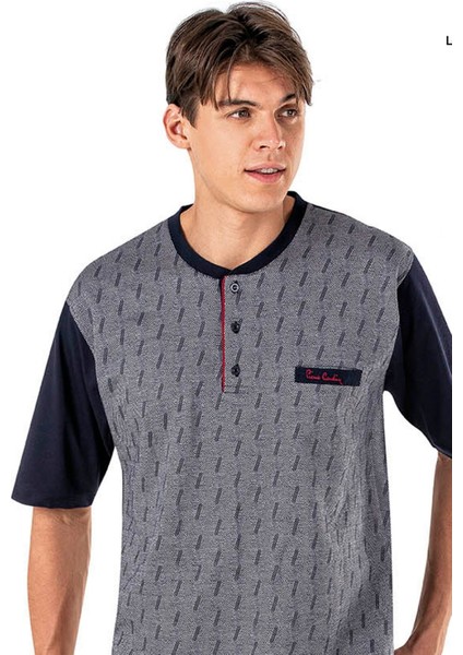 6019 Erkek Jakarlı Kısa Kollu Şortlu 3'lü Pijama Takımı fiyatları