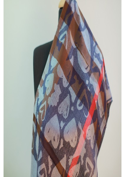 Gri Siyah Renk Desenli Paşmina Şal