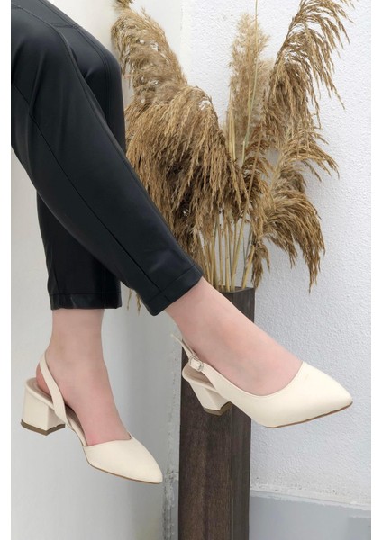 24-590 Krem-Cilt Ayışığı 6cm Topuklu Kadın Ayakkabı fırsatları