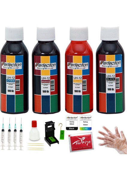 Hp Deskjet 2050 / 2050A / 3050 Yazıcı Uyumlu Dolum Seti 4 x 100 ml