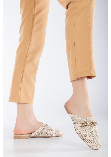 Baller Hasır Günlük Kadın Düz Terlik