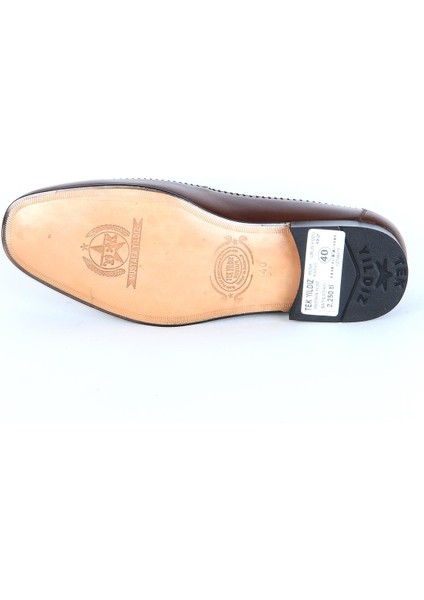 02 Kahve Kösele %100 Deri Erkek Klasik Ayakkabı modelleri