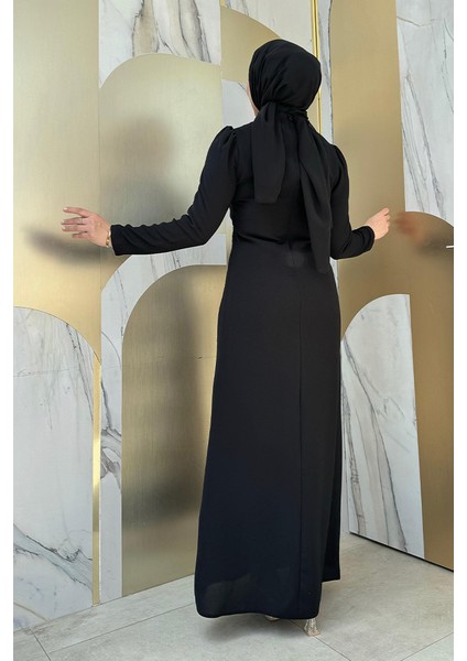 Taş Işleme Desenli Elbise 3889 Siyah fiyatları