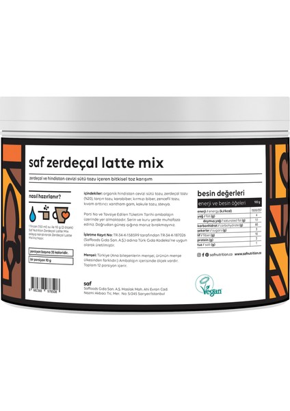 Zerdeçal Latte Mix 120 gr fiyatları