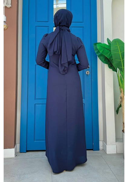 Taş Işleme Desenli Elbise 3889 Lacivert fiyatları