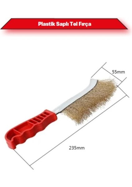 El Tipi Sarı Telli Fırça 75-80GR. Plastik Saplı ERA10058 Eratool
