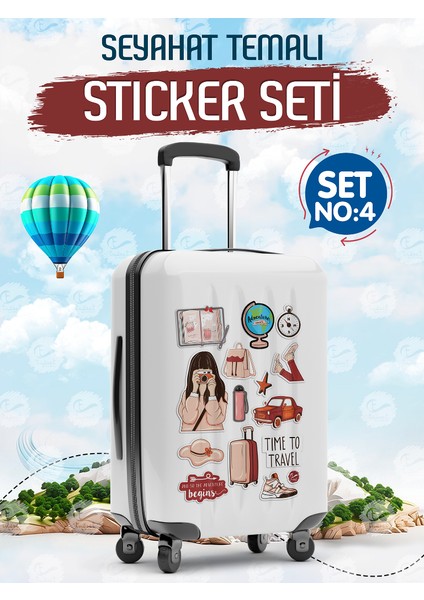 Seyahat Temalı Bavul Sticker Etiket Çıkartma S4 T972