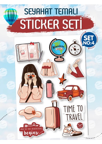 Seyahat Temalı Bavul Sticker Etiket Çıkartma S4 T972