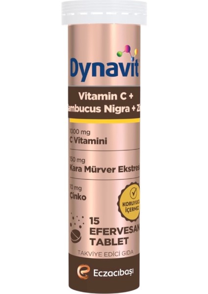 Vitamin C + Sambucus Nigra 15 Efervesan Tablet