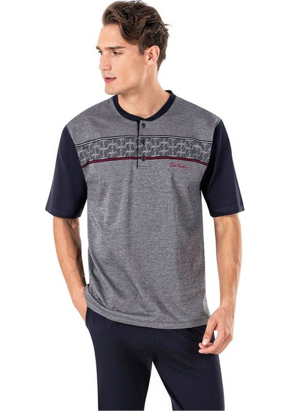 6018 Erkek Jakarlı Kısa Kollu Şortlu 3'lü Pijama Takımı fiyatları