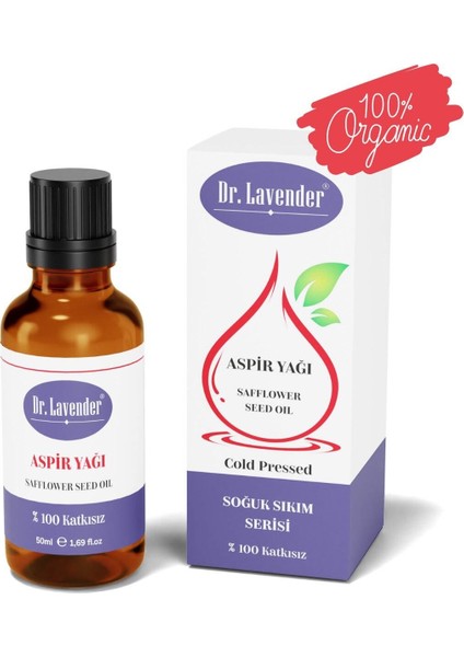 Dr. Lavender %100 Katkısız Saf Soğuk Sıkım Serisi Aspir Yağı 50 ml