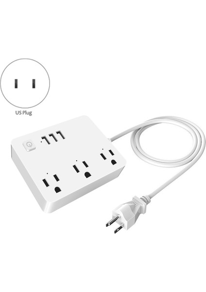 Abd Çıkışlı Güç Kablosu Adaptörü 3 USB Bağlantı Noktası, Beyaz, Abd Tak (Yurt Dışından) modelleri