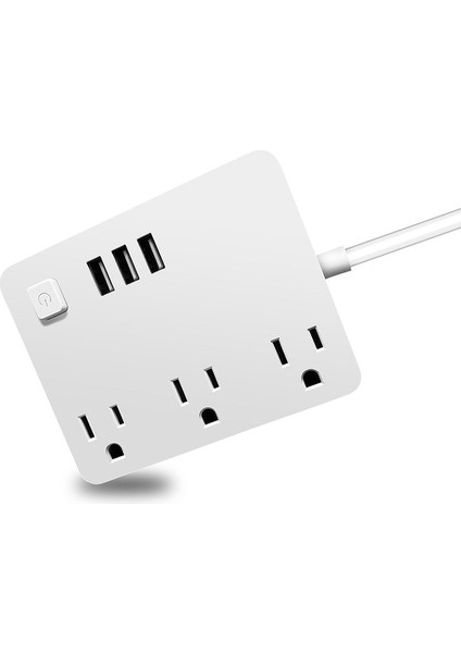 Abd Çıkışlı Güç Kablosu Adaptörü 3 USB Bağlantı Noktası, Beyaz, Abd Tak (Yurt Dışından) fırsatları