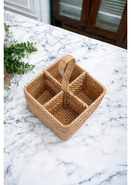 Bohem Kare Rattan Çatallık ve Kaşıklık, Iskandinav, Modern