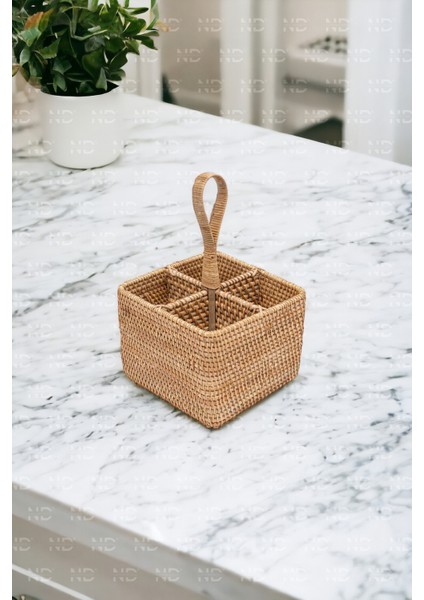 Bohem Kare Rattan Çatallık ve Kaşıklık, Iskandinav, Modern