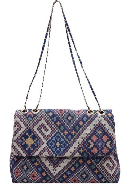 Sanatsal Etnik Tarzda Retro Ekose Omuz Çantası (Yurt Dışından)