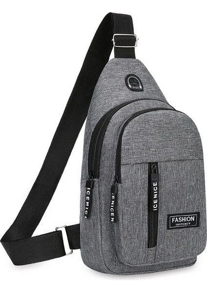 Erkek Oxford Kumaş Göğüs Çok Fonksiyonlu Spor Eğlence Omuz Crossbody Çanta (Yurt Dışından)