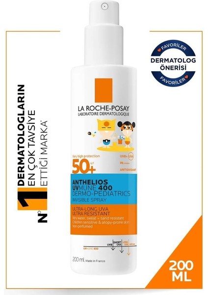 La Roche Posay Anthelios Dermo Pediatrics Invisible Spray Spf 50+ 200 ml fiyatları