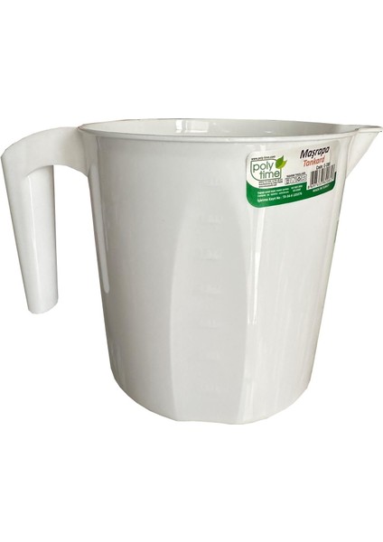 Polytime Plastik Beyaz Ölçekli Maşrapa - 1.5 Litre