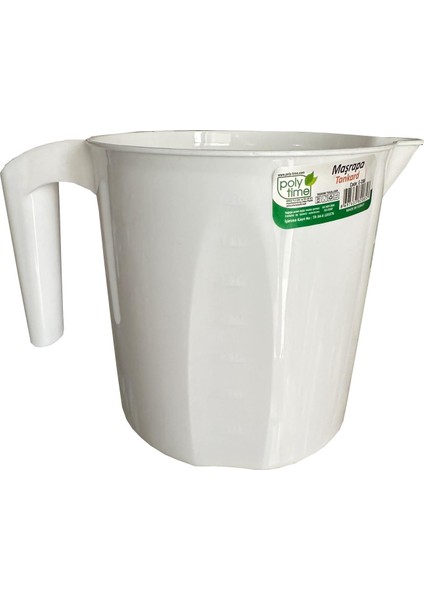 Polytime Plastik Beyaz Ölçekli Maşrapa - 1.5 Litre
