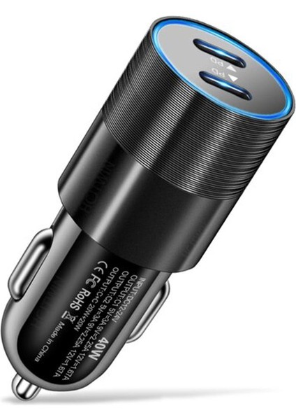 Olaf 40W Tip C Pd Araç Şarj Cihazı 5V 3A Telefon Şarj Adaptörü 2 Port Çift Tip C Pd iPhone Samsung Huawei Xiaomi Için Hızlı Şarj (Yurt Dışından)