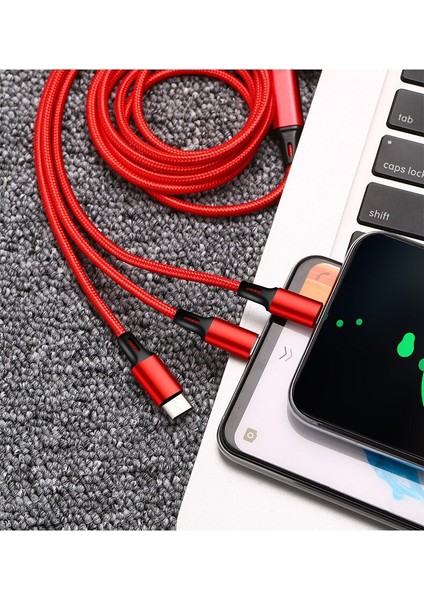 3 In 1 USB Kablosu 2A Hızlı Şarj USB C Kablosu IPHONE14 13 12 Pro Max Xiaomi 13 12 11 Huawei Samsung Cep Telefonu Şarj Kablosu (Yurt Dışından) fiyatları