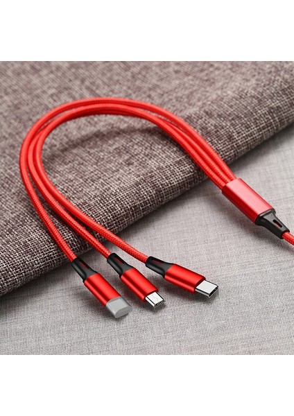 3 In 1 USB Kablosu 2A Hızlı Şarj USB C Kablosu IPHONE14 13 12 Pro Max Xiaomi 13 12 11 Huawei Samsung Cep Telefonu Şarj Kablosu (Yurt Dışından) modelleri
