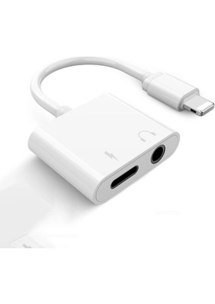 Iphone 7 8 Plus x Aux Jack Için 2 In 1 Ses Adaptörü Şarj Kulaklık Kablosu (Yurt Dışından)