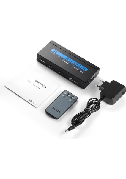 Dijital 5 Bağlantı Noktalı HDMI Uyumlu Anahtar Ir Kablosuz Uzaktan Güç Adaptörü (Yurt Dışından) fiyatları