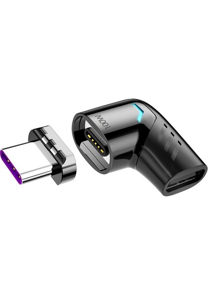 100W Pd USB C Tip C Manyetik Adaptör Hızlı Şarj USB Tip C Adaptör Mıknatıs Dönüştürücü Sağ Açı Usbc Tip C Konnektör (Yurt Dışından) fiyatları