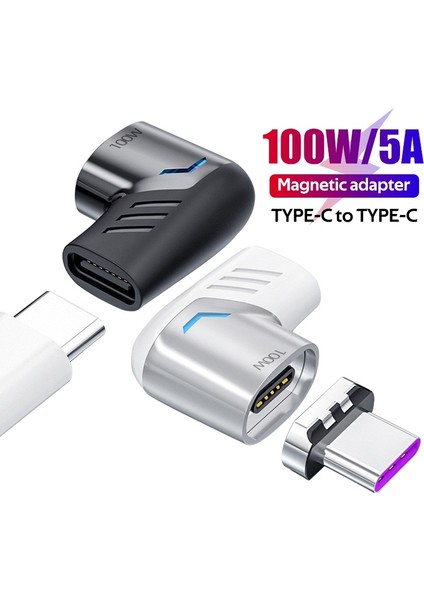 100W Pd USB C Tip C Manyetik Adaptör Hızlı Şarj USB Tip C Adaptör Mıknatıs Dönüştürücü Sağ Açı Usbc Tip C Konnektör (Yurt Dışından) modelleri