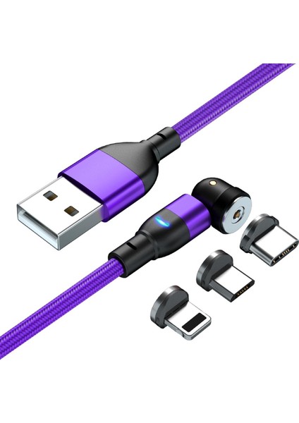 Zuıdıd 540 Döndür Manyetik Kablo Hızlı Şarj Mıknatıs Şarj Mikro USB C Tipi Kablo Cep Telefonu Tel Kablosu iPhone Xiaomi Için (Yurt Dışından)